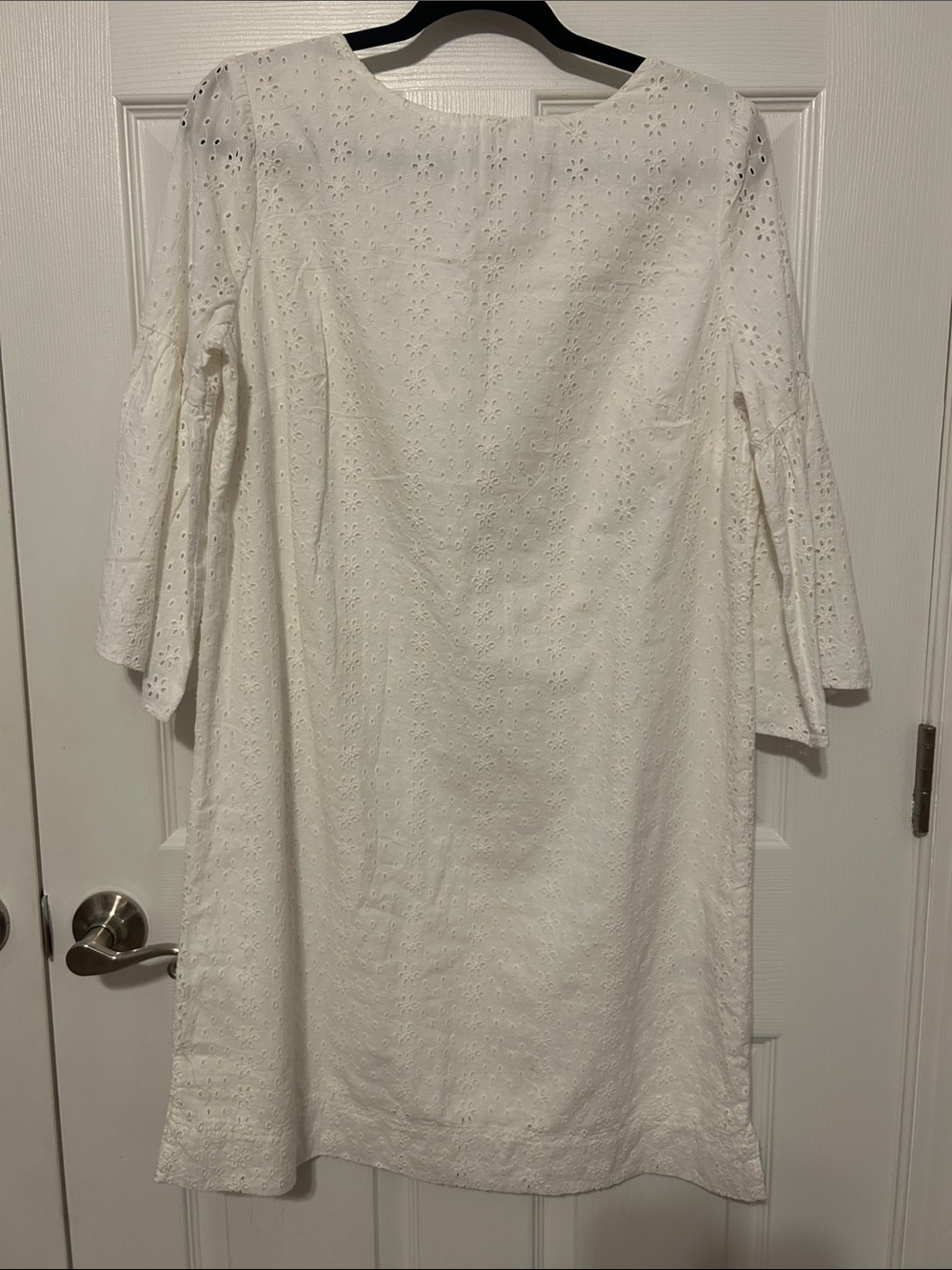Chaps White Eyelet Midi Shift Dress